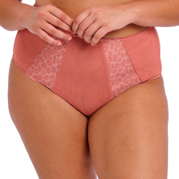 NEW Elomi Matilda Mesh Full Brief Panty 8908 Rose Leopard Animal Print Pink ROO - Picture 1 of 4